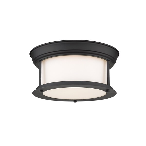 Z-Lite Sonna 2 Light Flush Mount, Matte Black & Matte Opal 2011F10-MB - main